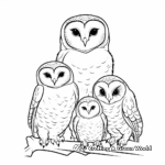 Fascinating Barn Owl Family Coloring Pages 1