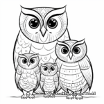 Fascinating Barn Owl Family Coloring Pages 2
