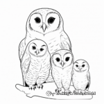 Fascinating Barn Owl Family Coloring Pages 3