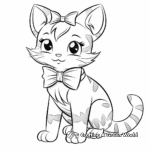 Fashion-Forward Cat with Designer Bow Coloring Pages 4
