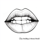 Fashion-Forward Glossy Lips Coloring Pages 2