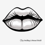 Fashion-Forward Glossy Lips Coloring Pages 3