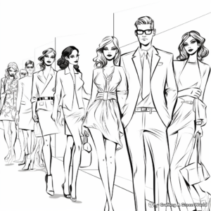 Fashion Show Coloring Pages: Models, Designers, and Audience 2