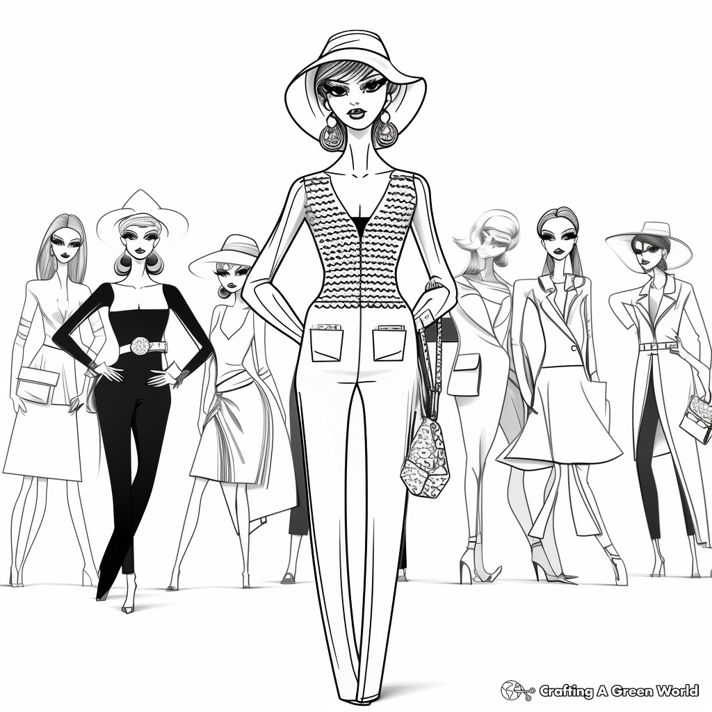 Fashion Show Coloring Pages: Models, Designers, and Audience 4