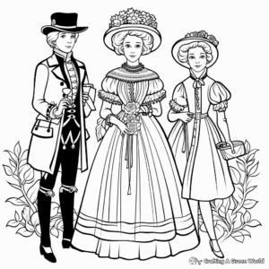 Fashion Through the Ages Coloring Pages 1