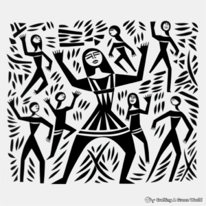Fauvist The Dance by Matisse Coloring Pages 1