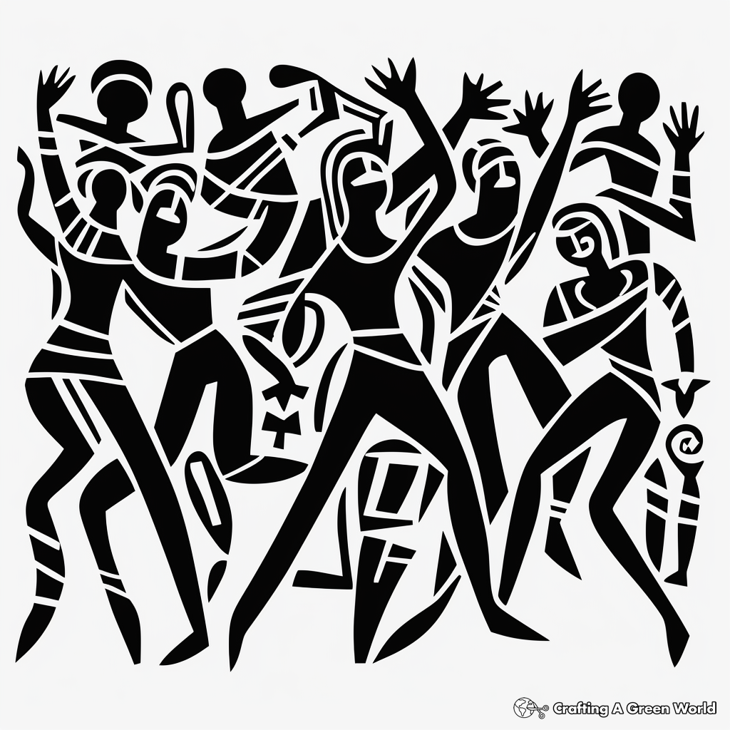 Fauvist The Dance by Matisse Coloring Pages 2