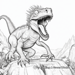 Fearsome Dilophosaurus Roaring Scene Coloring Pages 3