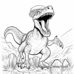 Fearsome Dilophosaurus Roaring Scene Coloring Pages 4