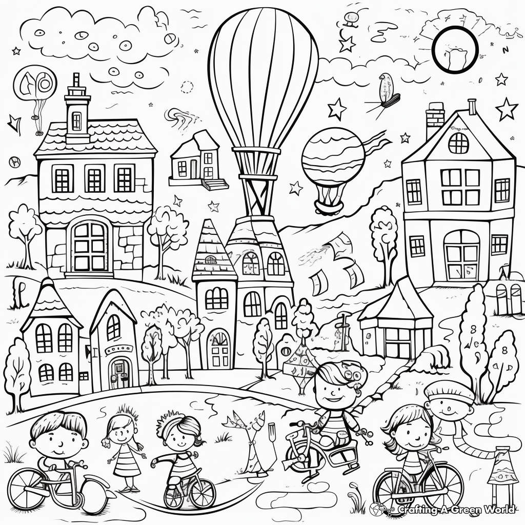 Festive April Festivals Around the World Coloring Pages 2