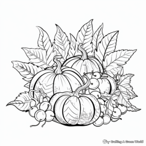 Festive Autumn Leaves Coloring Sheets for Adults 1