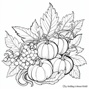 Festive Autumn Leaves Coloring Sheets for Adults 2