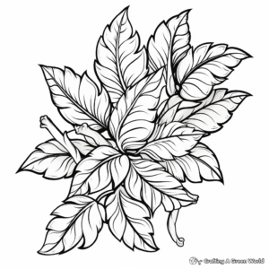 Festive Autumn Leaves Coloring Sheets for Adults 3