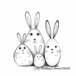 Festive Bunny Family Celebrating Christmas Coloring Pages 1