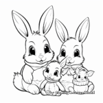 Festive Bunny Family Celebrating Christmas Coloring Pages 2