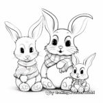 Festive Bunny Family Celebrating Christmas Coloring Pages 3