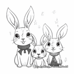 Festive Bunny Family Celebrating Christmas Coloring Pages 4