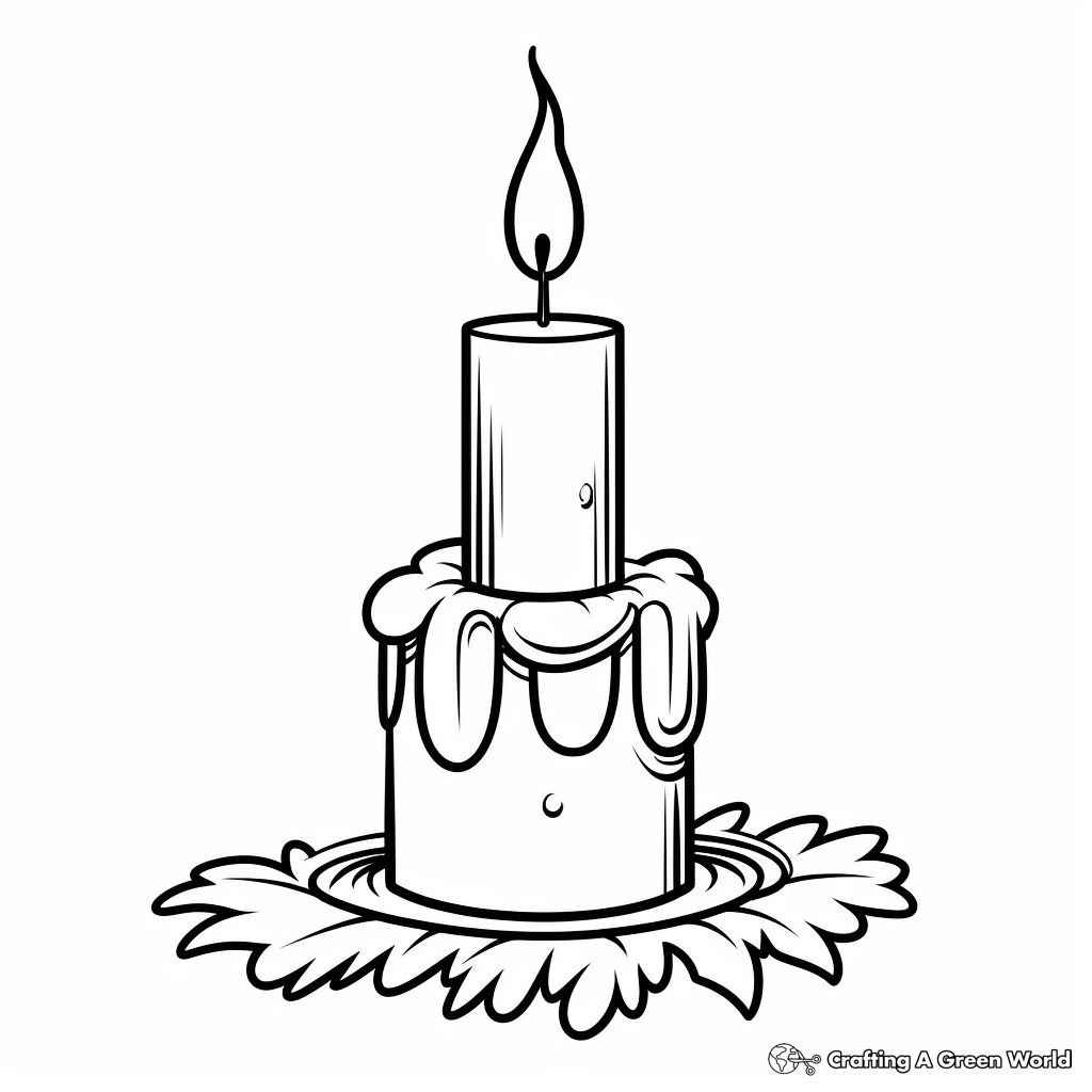 Festive Christian Christmas Candle Coloring Pages 4