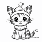 Festive Christmas Cat Kid Coloring Pages 4