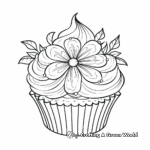 Festive Christmas Cupcake Coloring Pages 4