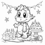 Festive Dinosaur Birthday Party Coloring Pages 2