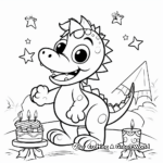 Festive Dinosaur Birthday Party Coloring Pages 3