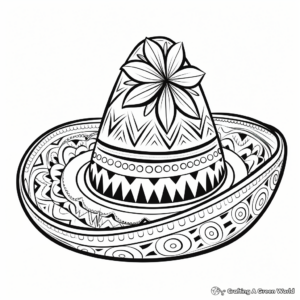 Festive Fiesta Sombrero Coloring Pages 1