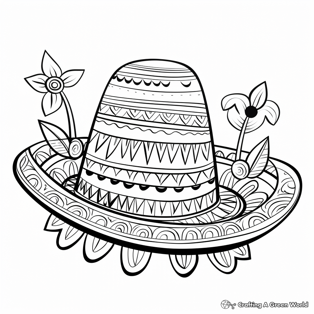 Festive Fiesta Sombrero Coloring Pages 2