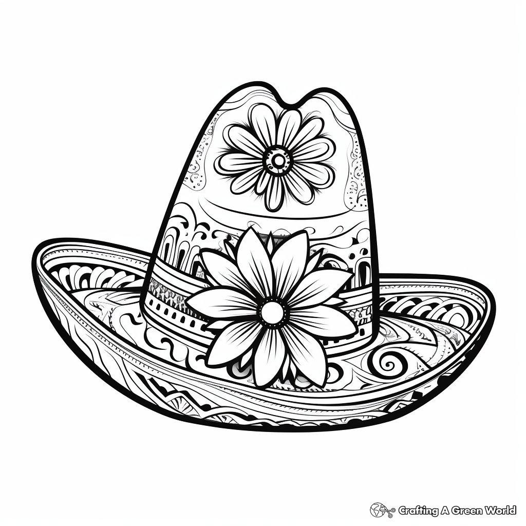 Festive Fiesta Sombrero Coloring Pages 3