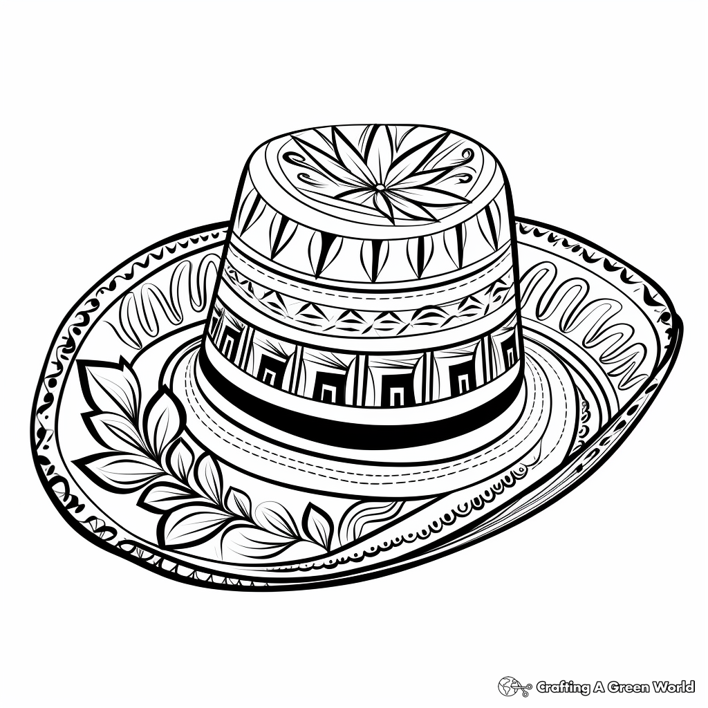 Festive Fiesta Sombrero Coloring Pages 4