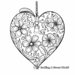 Festive Heart-Shaped Christmas Ornaments Coloring Pages 2