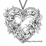 Festive Heart-Shaped Christmas Ornaments Coloring Pages 3