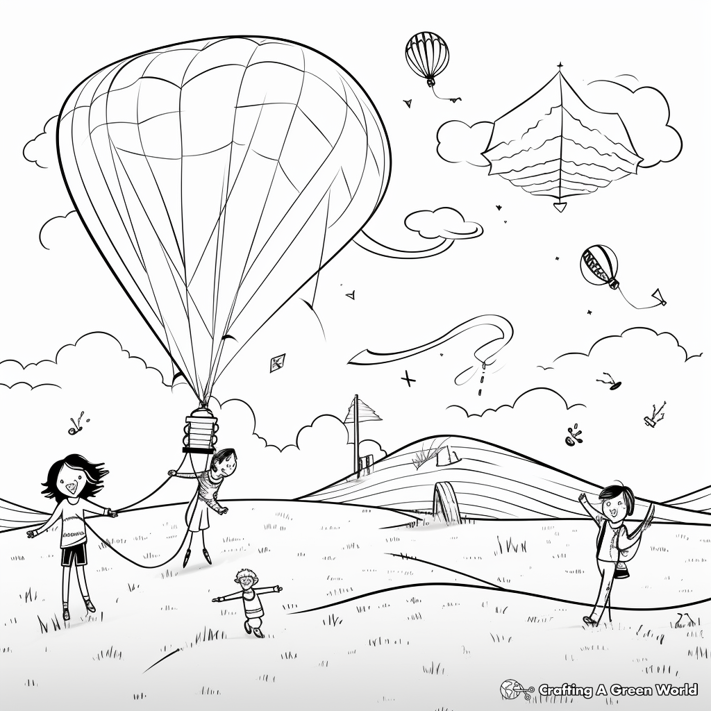 Festive Kite Festival Coloring Pages 1