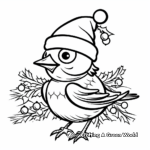 Festive Mockingbird Christmas Theme Coloring Pages 2