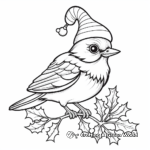 Festive Mockingbird Christmas Theme Coloring Pages 3