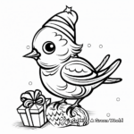 Festive Mockingbird Christmas Theme Coloring Pages 4