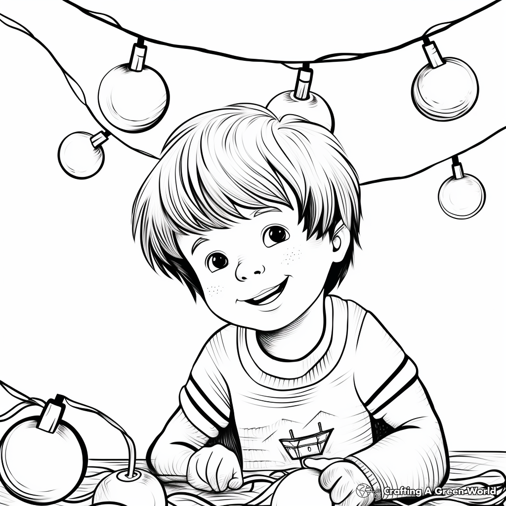 Festive String Lights Coloring Pages 2