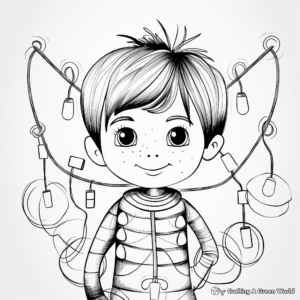 Festive String Lights Coloring Pages 3