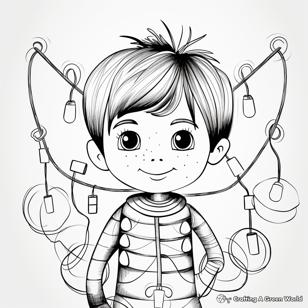 Festive String Lights Coloring Pages 3