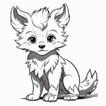 Fierce Anime Wolf Pup Coloring Pages 1