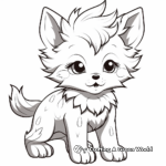 Fierce Anime Wolf Pup Coloring Pages 4