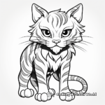 Fierce Wild Striped Cat Coloring Pages 3