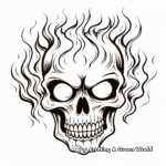 Fiery Flaming Skull Coloring Pages 3