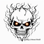 Fiery Flaming Skull Coloring Pages 4