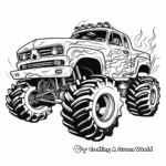 Fiery Hot Wheels Monster Truck Coloring Sheets 1