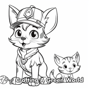 Cat Cartoon Coloring Pages - Free &amp; Printable!