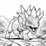 Fighting Triceratops: A Thrilling Coloring Page 2