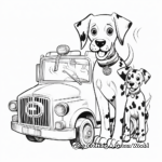 Fire Truck with Dalmatian Coloring Pages 1