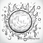 Fireball in Space: Galaxy Scene Coloring Pages 4