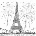 Fireworks Over The Eiffel Tower Coloring Pages 1